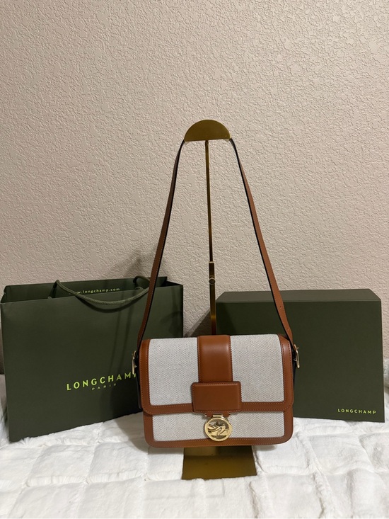 Longchamp Handbags - Longchamp Box-Trot Canvas Mini Shoulder/Crossbody HandBag in Cognac